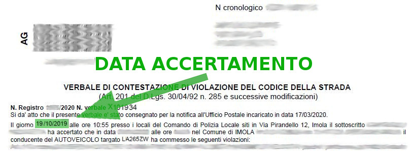 Immagine che descrive come recuperare la data